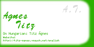 agnes titz business card